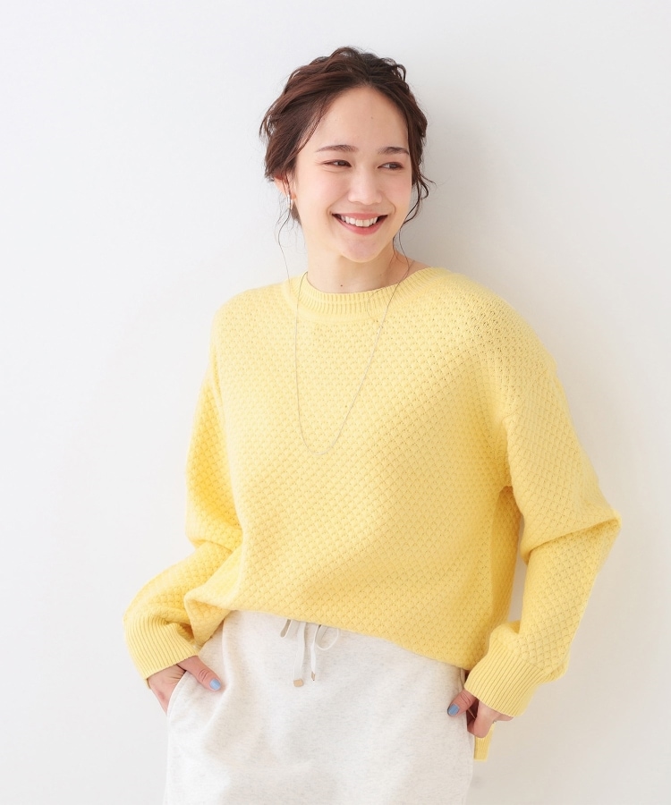 シューラルー/ドレスキップ(SHOO・LA・RUE/DRESKIP)の【高レビュー/洗える/S-LL】ポコポコの表面感が魅力 ラーベン柄ニット1