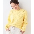 シューラルー/ドレスキップ(SHOO・LA・RUE/DRESKIP)の【高レビュー/洗える/S-LL】ポコポコの表面感が魅力 ラーベン柄ニット イエロー(031)