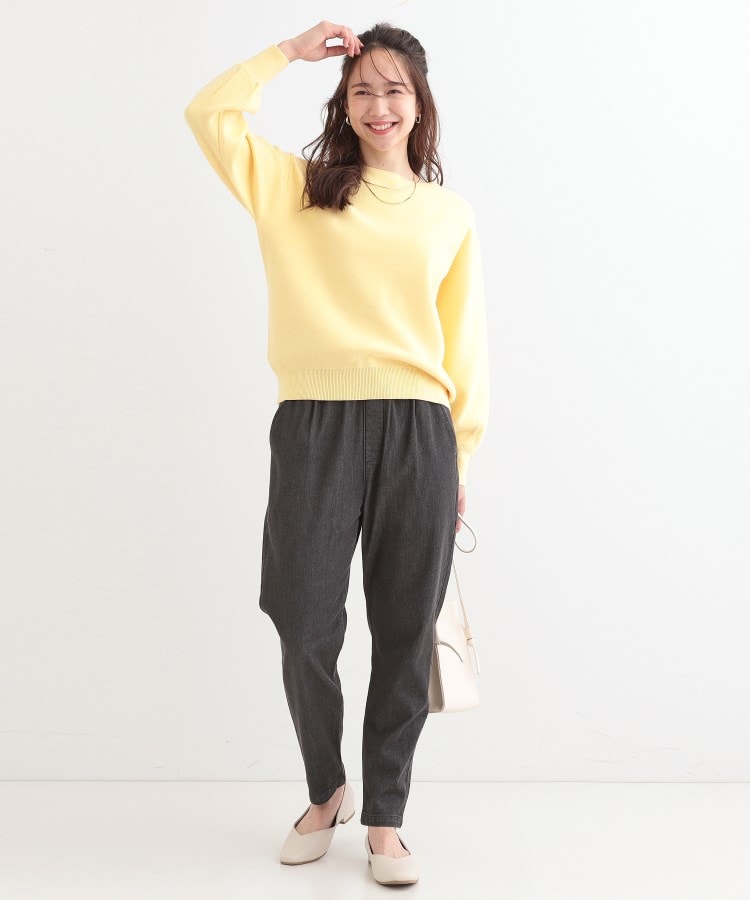 シューラルー/ドレスキップ(SHOO・LA・RUE/DRESKIP)の【洗える/S-LL】大人上品 お袖パール調ボタン付き ボートネックニット7