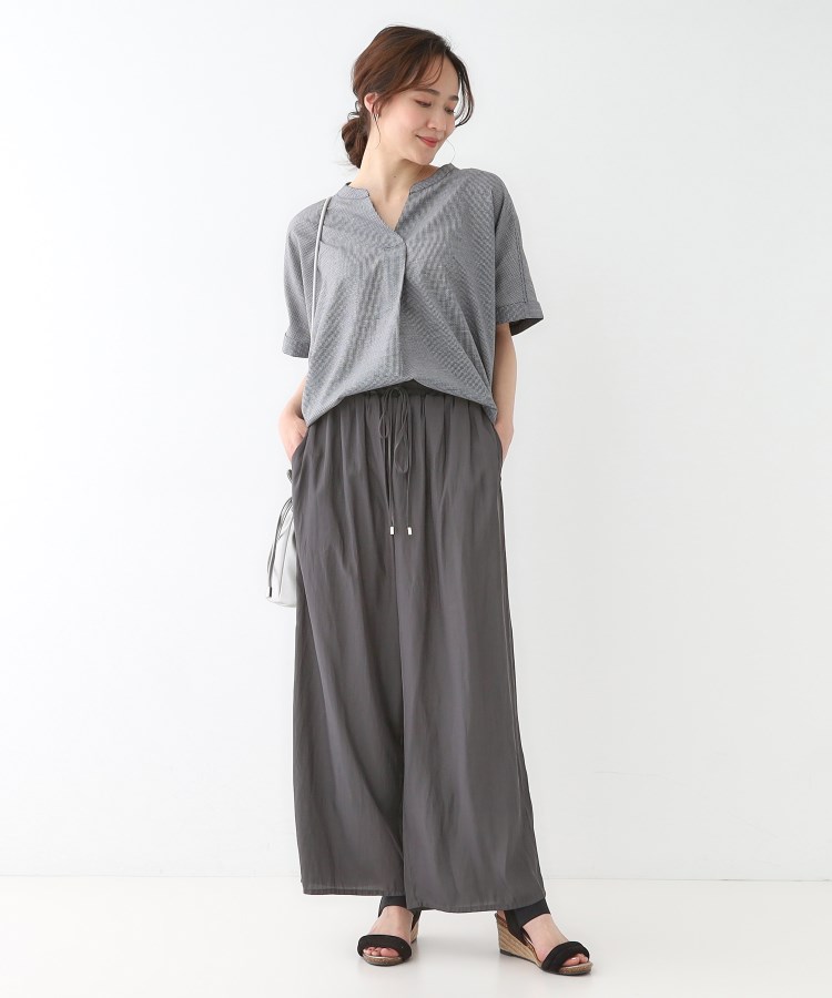 シューラルー/ドレスキップ(SHOO・LA・RUE/DRESKIP)の【S-LL/着丈選べる】 マットサテンワイドパンツ3