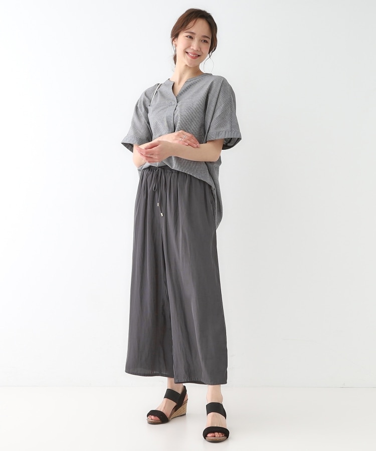 シューラルー/ドレスキップ(SHOO・LA・RUE/DRESKIP)の【S-LL/着丈選べる】 マットサテンワイドパンツ6