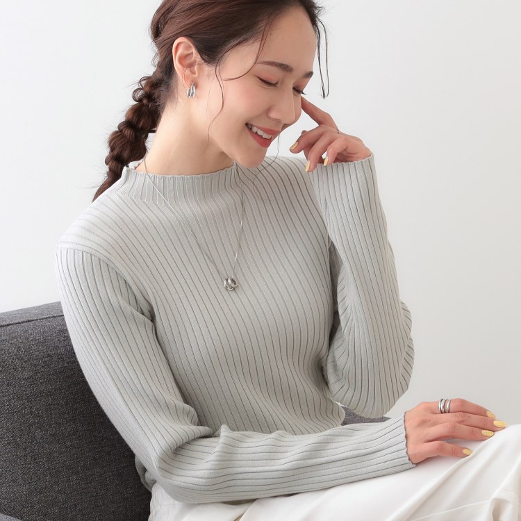 シューラルー/ドレスキップ(SHOO・LA・RUE/DRESKIP)の【洗える/S-LL】一枚でもインナーでも プチハイネック リブニット ニット/セーター