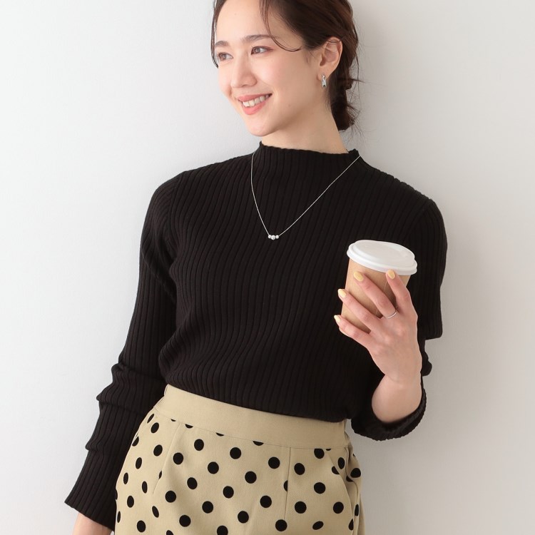 シューラルー/ドレスキップ(SHOO・LA・RUE/DRESKIP)の【洗える/S-LL】一枚でもインナーでも プチハイネック リブニット ニット/セーター