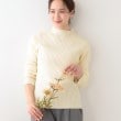 シューラルー/ドレスキップ(SHOO・LA・RUE/DRESKIP)の【洗える/S-LL】一枚でもインナーでも プチハイネック リブニット オフホワイト(003)