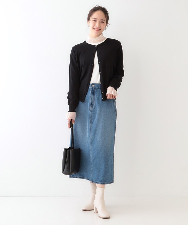 シューラルー/ドレスキップ(SHOO・LA・RUE/DRESKIP)の【洗える/S-LL】ビジューボタンで華やかさをプラスする きれいめニットカーディガン【CIRCRIC】3