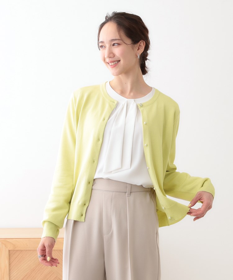 シューラルー/ドレスキップ(SHOO・LA・RUE/DRESKIP)の【洗える/S-LL】ビジューボタンで華やかさをプラスする きれいめニットカーディガン【CIRCRIC】9