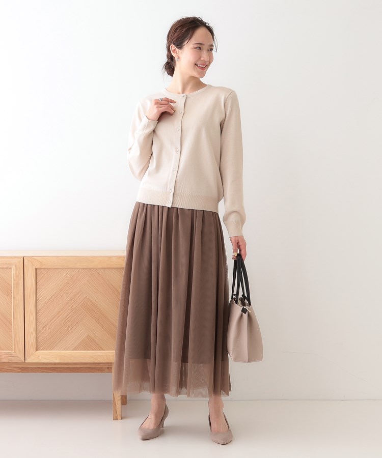 シューラルー/ドレスキップ(SHOO・LA・RUE/DRESKIP)の【洗える/S-LL】ビジューボタンで華やかさをプラスする きれいめニットカーディガン【CIRCRIC】15