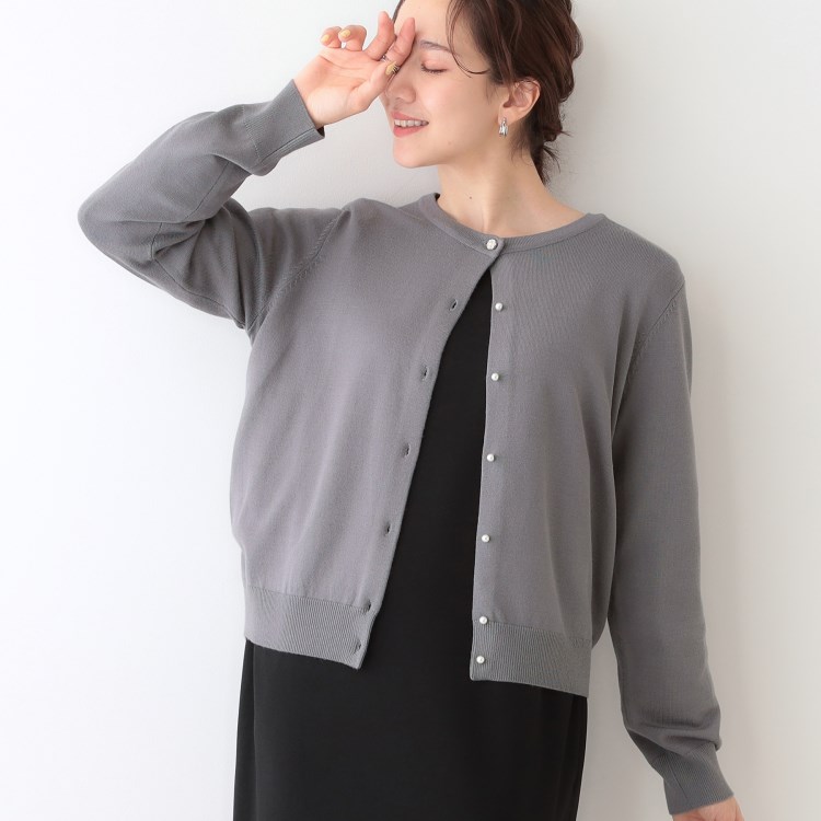 シューラルー/ドレスキップ(SHOO・LA・RUE/DRESKIP)の【洗える/S-LL】ビジューボタンで華やかさをプラスする きれいめニットカーディガン【CIRCRIC】 カーディガン/ボレロ