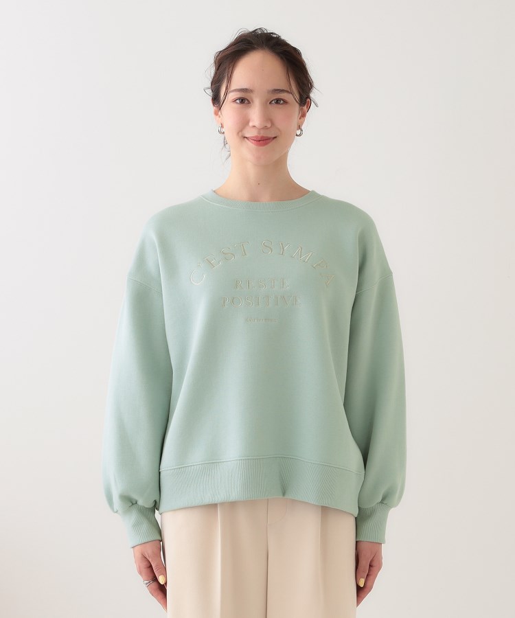 シューラルー/ドレスキップ(SHOO・LA・RUE/DRESKIP)の【S-LL】大人なロゴ刺繡が魅力 裏起毛トップス17