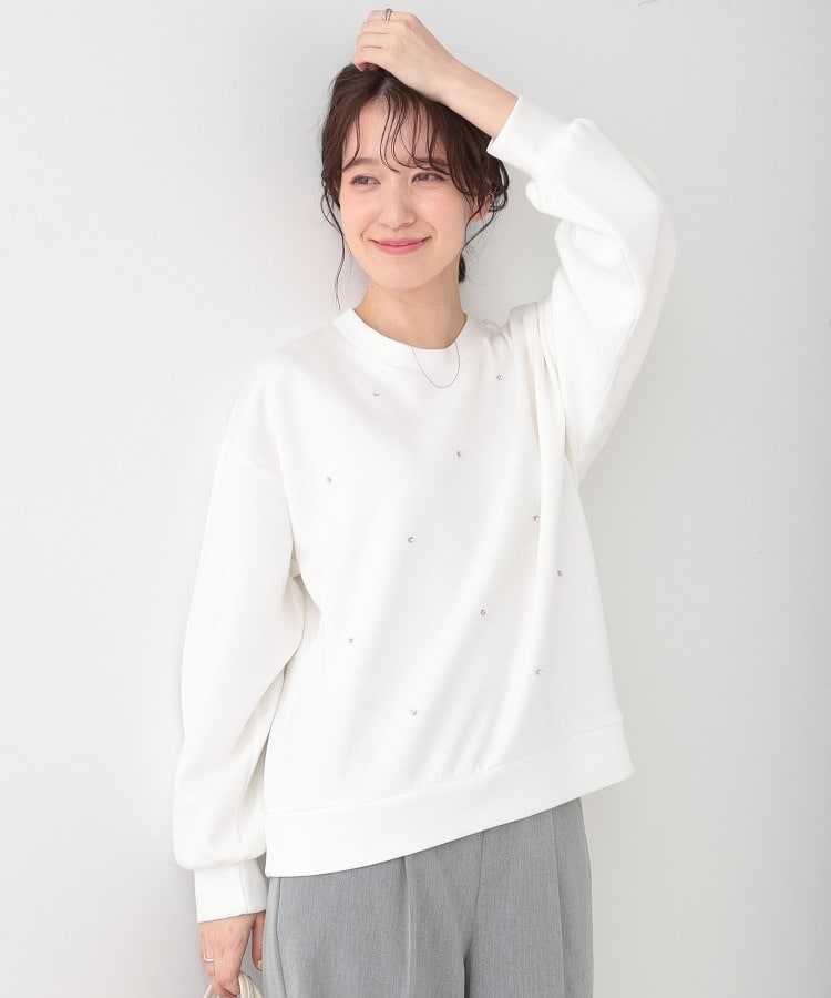 シューラルー/ドレスキップ(SHOO・LA・RUE/DRESKIP)の【S-LL】もちさら ビジュー付きトップス1