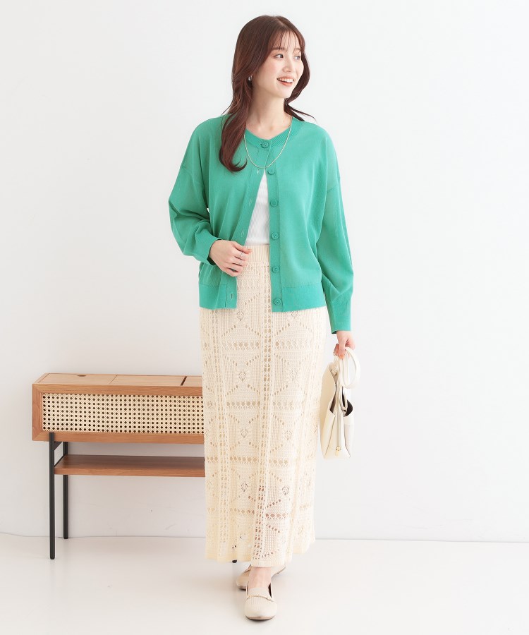 シューラルー/ドレスキップ(SHOO・LA・RUE/DRESKIP)の【洗える/前後2WAY】 着こなしいろいろ 上品なシアーカーディガン13