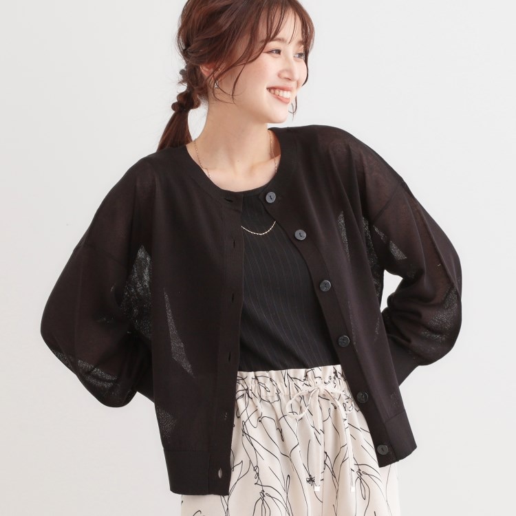シューラルー/ドレスキップ(SHOO・LA・RUE/DRESKIP)の【洗える/前後2WAY】 着こなしいろいろ 上品なシアーカーディガン カーディガン/ボレロ