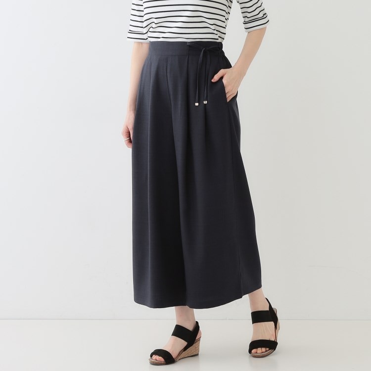 シューラルー/ドレスキップ(SHOO・LA・RUE/DRESKIP)の【洗える/S-LL/洗濯後しわになりにくい】低身長さんにもおすすめ 麻調ガウチョパンツ 6～9分丈パンツ