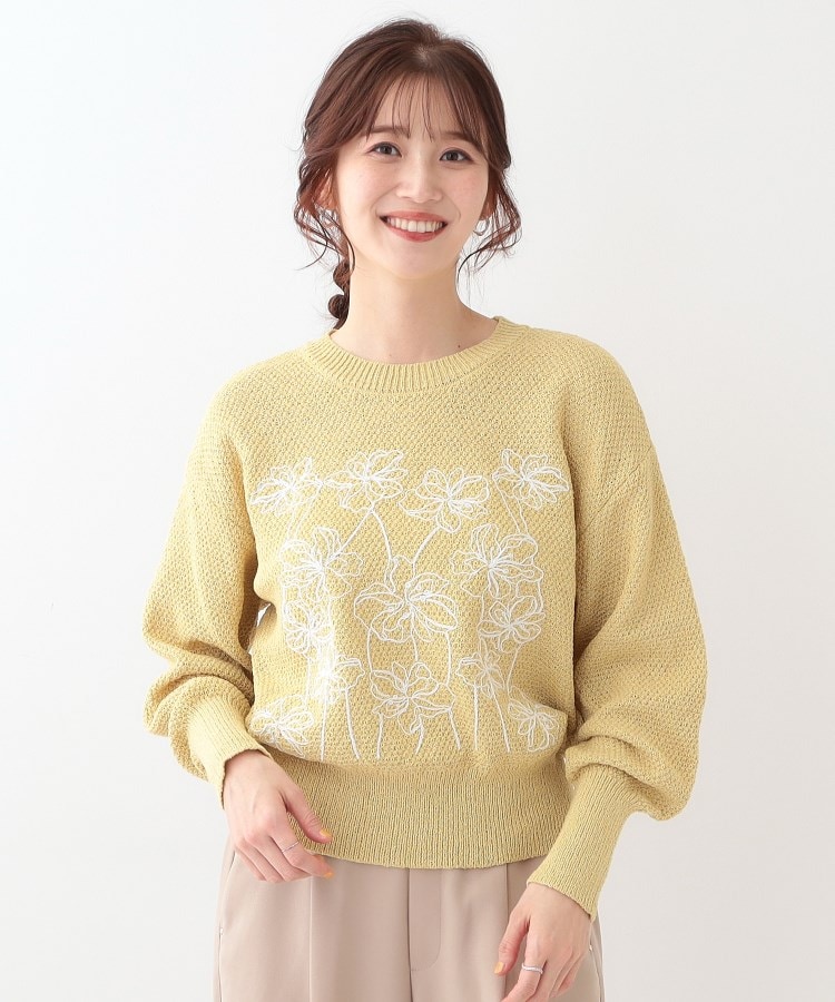 S-LL】花柄刺繍ブークレニット(ニット/セーター) | SHOO・LA S-LL】花柄刺繍ブークレニット(ニット/セーター) | SHOO・LA