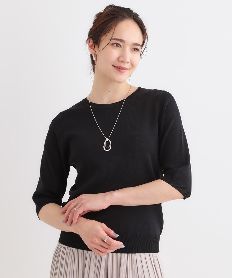 シューラルー/ドレスキップ(SHOO・LA・RUE/DRESKIP)の【高レビュー/洗える/S-LL】季節の変わり目から活躍 多機能 5分袖ニット1