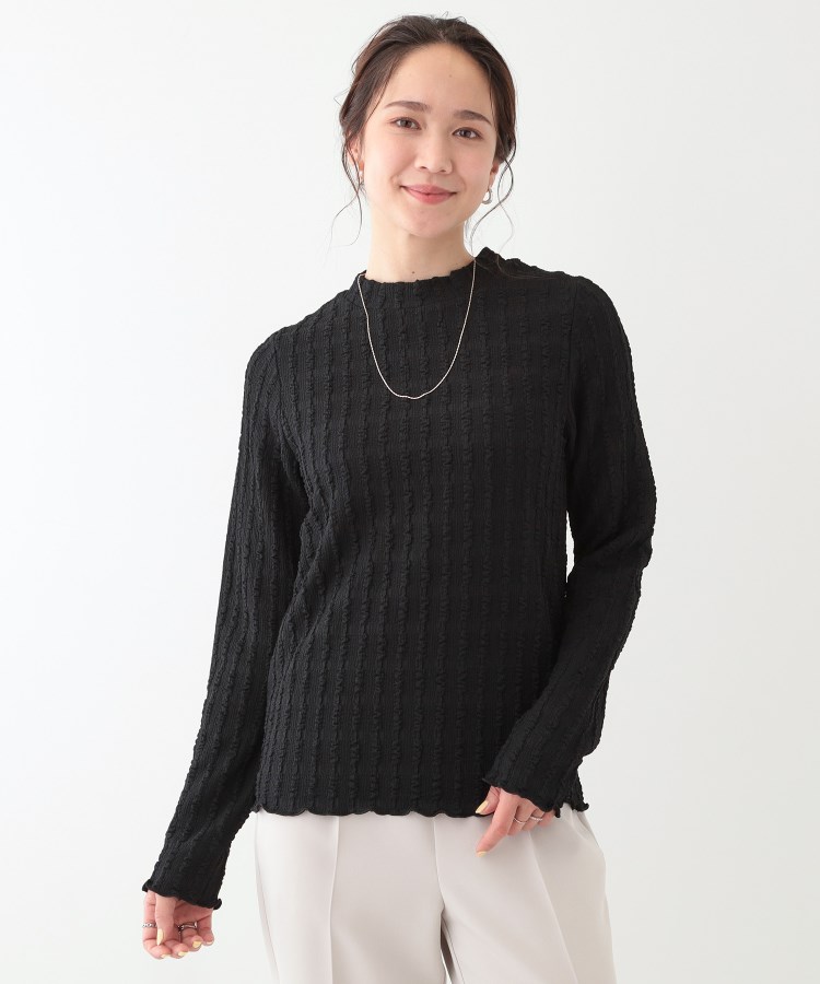 シューラルー/ドレスキップ(SHOO・LA・RUE/DRESKIP)の【S-LL】一枚でもインナーでも ふくれジャカード プチハイネックトップス9