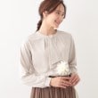 シューラルー/ドレスキップ(SHOO・LA・RUE/DRESKIP)の【洗える/S-LL/洗濯後しわになりにくい】ブラウス見えボウタイ風トップス ベージュ(052)