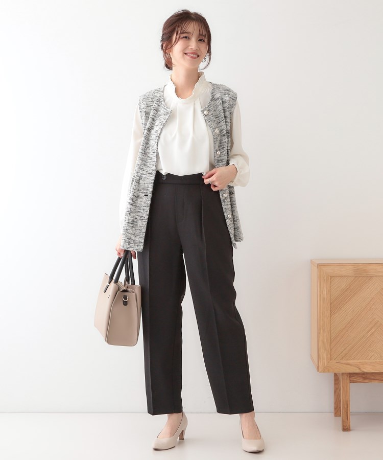 シューラルー/ドレスキップ(SHOO・LA・RUE/DRESKIP)の【S-LL】オフィスシーンでも活躍 タックテーパードパンツ7