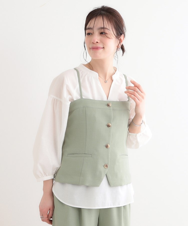 シューラルー/ドレスキップ(SHOO・LA・RUE/DRESKIP)の【セットアップ可】コーデが華やぐ 大人の麻調キャミビスチェ10
