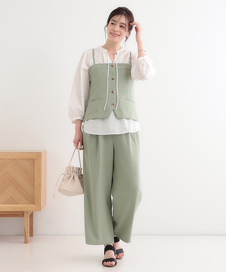 シューラルー/ドレスキップ(SHOO・LA・RUE/DRESKIP)の【セットアップ可】コーデが華やぐ 大人の麻調キャミビスチェ12