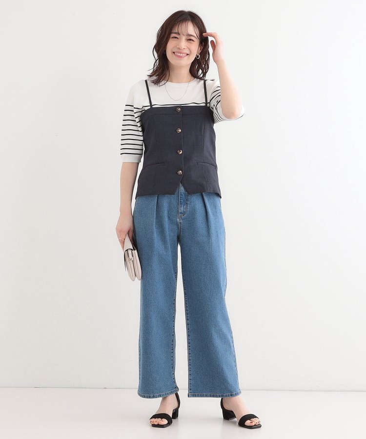 シューラルー/ドレスキップ(SHOO・LA・RUE/DRESKIP)の【セットアップ可】コーデが華やぐ 大人の麻調キャミビスチェ3