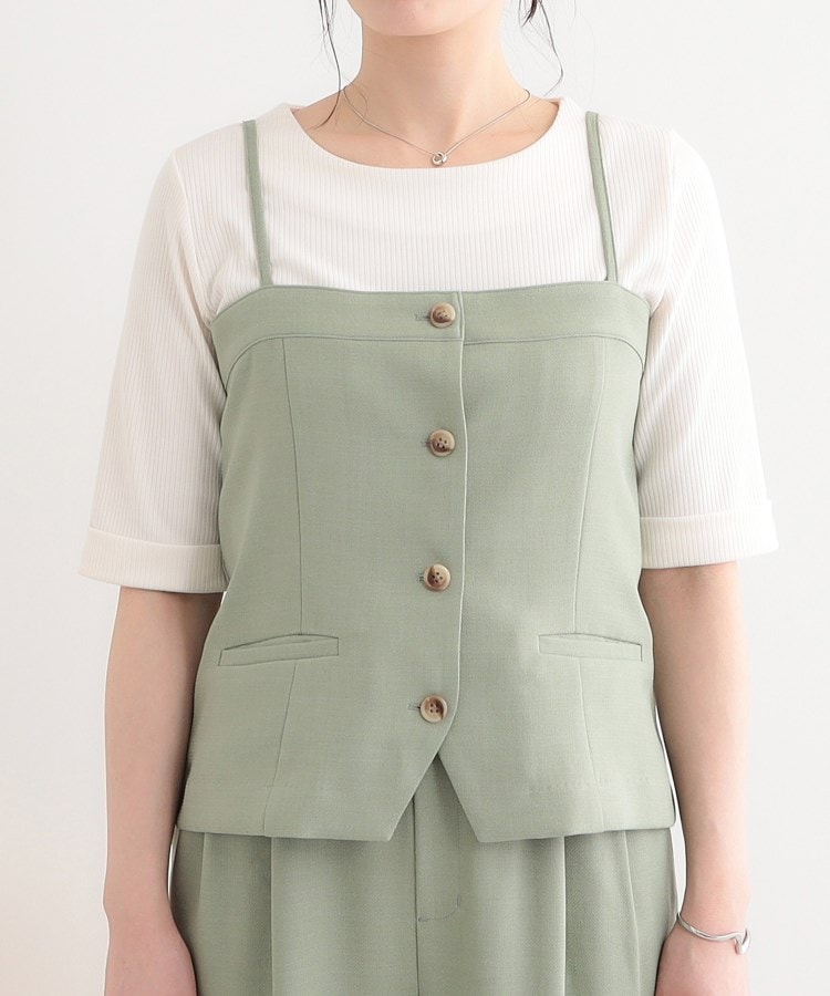 シューラルー/ドレスキップ(SHOO・LA・RUE/DRESKIP)の【セットアップ可】コーデが華やぐ 大人の麻調キャミビスチェ14