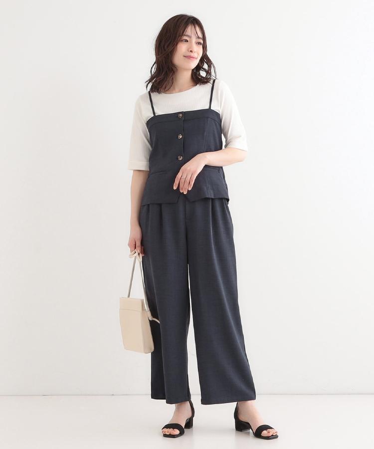 シューラルー/ドレスキップ(SHOO・LA・RUE/DRESKIP)の【セットアップ可】コーデが華やぐ 大人の麻調キャミビスチェ4