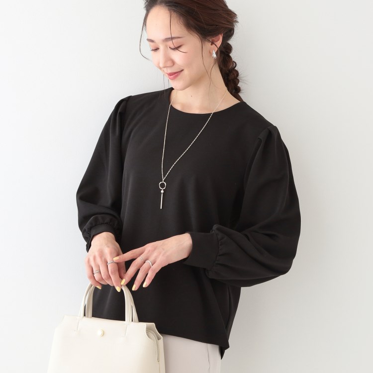 シューラルー/ドレスキップ(SHOO・LA・RUE/DRESKIP)の【S-LL/2点セット】女性らしく好印象 アクセ付き カットジョーゼット トップス カットソー