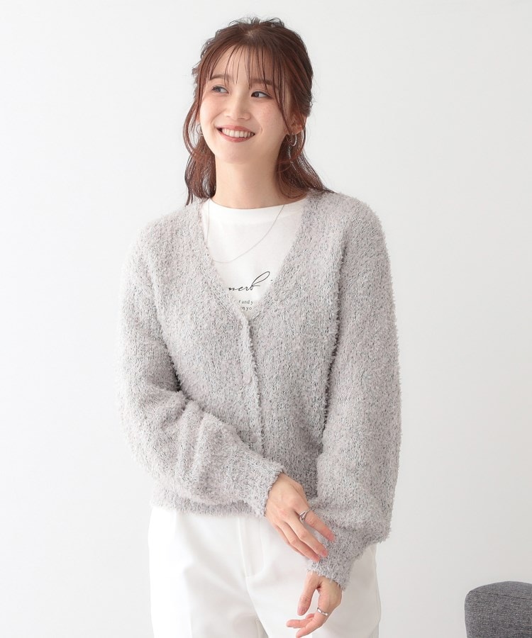 シューラルー/ドレスキップ(SHOO・LA・RUE/DRESKIP)の【S-LL】ふわふわ軽やかラメニットカーディガン1