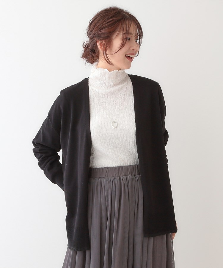 S-LL】リブのラメが華やかな トッパー ニットカーディガン S-LL】リブのラメが華やかな トッパー ニットカーディガン