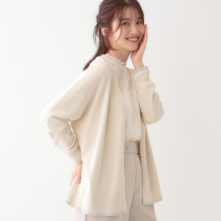 シューラルー/ドレスキップ(SHOO・LA・RUE/DRESKIP)の【S-LL】リブのラメが華やかな トッパー ニットカーディガン カーディガン/ボレロ
