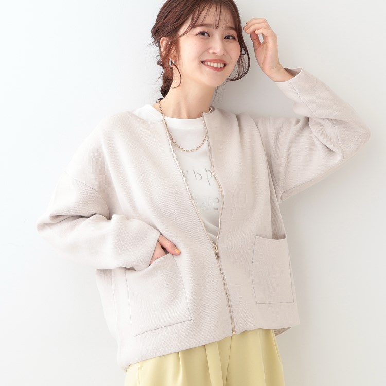 シューラルー/ドレスキップ(SHOO・LA・RUE/DRESKIP)の【S-LL】ジャガードZIPニットカーディガン カーディガン/ボレロ