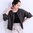 シューラルー/ドレスキップ(SHOO・LA・RUE/DRESKIP)の【S-LL】大人のシアー感が魅力 ドロストブルゾン チャコールグレー(014)