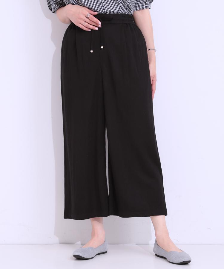 シューラルー/ドレスキップ(SHOO・LA・RUE/DRESKIP)の【洗える/着丈選べる/ひんやり】楽ちんなのにきれい見え カノコ タックワイドパンツ11