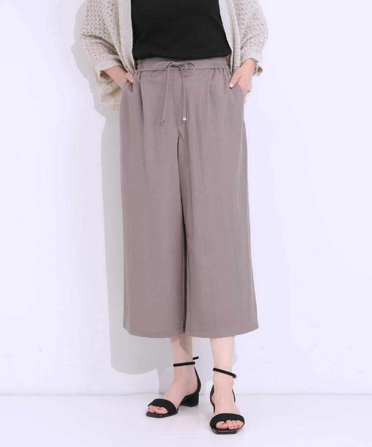 シューラルー/ドレスキップ(SHOO・LA・RUE/DRESKIP)の【洗える/着丈選べる/ひんやり】楽ちんなのにきれい見え カノコ タックワイドパンツ4