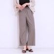 シューラルー/ドレスキップ(SHOO・LA・RUE/DRESKIP)の【洗える/着丈選べる/ひんやり】楽ちんなのにきれい見え カノコ タックワイドパンツ キャメルブラウン(041)
