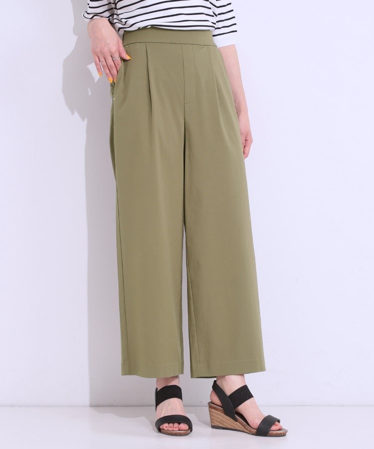 シューラルー/ドレスキップ(SHOO・LA・RUE/DRESKIP)の【S-LL/ひんやり】ゴールドパーツがアクセント ストレッチワイドパンツ5
