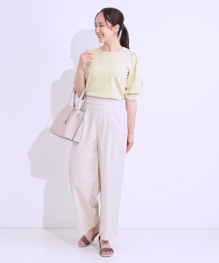 シューラルー/ドレスキップ(SHOO・LA・RUE/DRESKIP)の【S-LL/ひんやり】ゴールドパーツがアクセント ストレッチワイドパンツ11