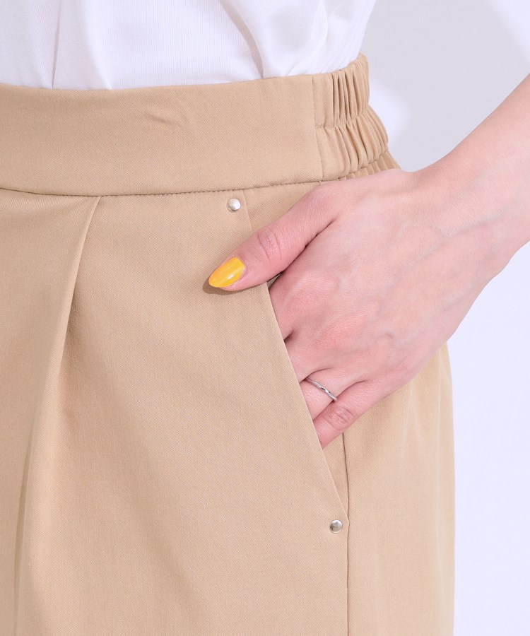 シューラルー/ドレスキップ(SHOO・LA・RUE/DRESKIP)の【S-LL/ひんやり】ゴールドパーツがアクセント ストレッチワイドパンツ23