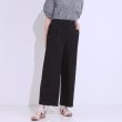 シューラルー/ドレスキップ(SHOO・LA・RUE/DRESKIP)の【S-LL/ひんやり】ゴールドパーツがアクセント ストレッチワイドパンツ ブラック(019)
