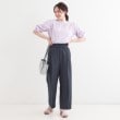 シューラルー/ドレスキップ(SHOO・LA・RUE/DRESKIP)の【S-LL/ひんやり/吸水速乾】ウエストフリルがアクセント さらりとしたワイドパンツ3