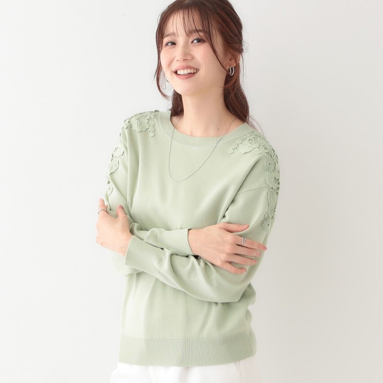 シューラルー/ドレスキップ(SHOO・LA・RUE/DRESKIP)の肩レースが差をつける デザインニット ニット/セーター