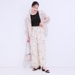 シューラルー/ドレスキップ(SHOO・LA・RUE/DRESKIP)の【S-LL】目を惹く柄がアクセント 麻調イージーワイドパンツ3