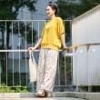 シューラルー/ドレスキップ(SHOO・LA・RUE/DRESKIP)の【S-LL】目を惹く柄がアクセント 麻調イージーワイドパンツ26