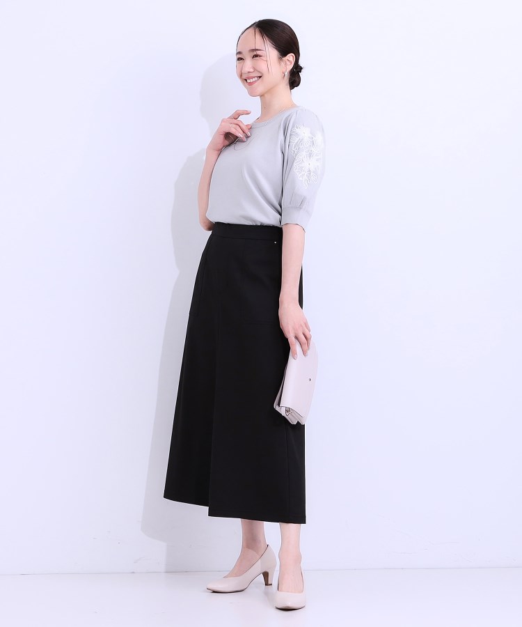 シューラルー/ドレスキップ(SHOO・LA・RUE/DRESKIP)の【S-LL】お袖刺繍がアクセント ラウンドネックニット3