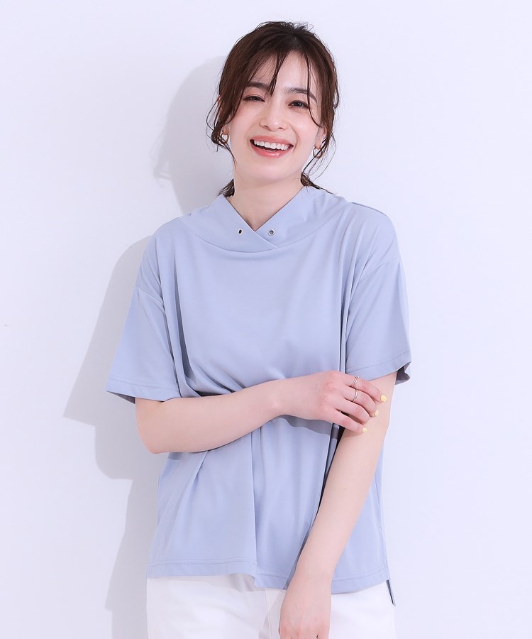 シューラルー/ドレスキップ(SHOO・LA・RUE/DRESKIP)の【S-LL/接触冷感/UV】アウトスタイルもサマになる さらさら抜け襟Tシャツ5