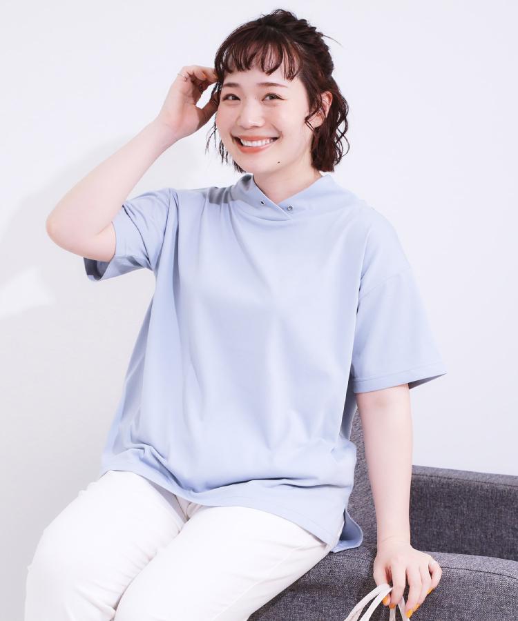 シューラルー/ドレスキップ(SHOO・LA・RUE/DRESKIP)の【S-LL/接触冷感/UV】アウトスタイルもサマになる さらさら抜け襟Tシャツ24