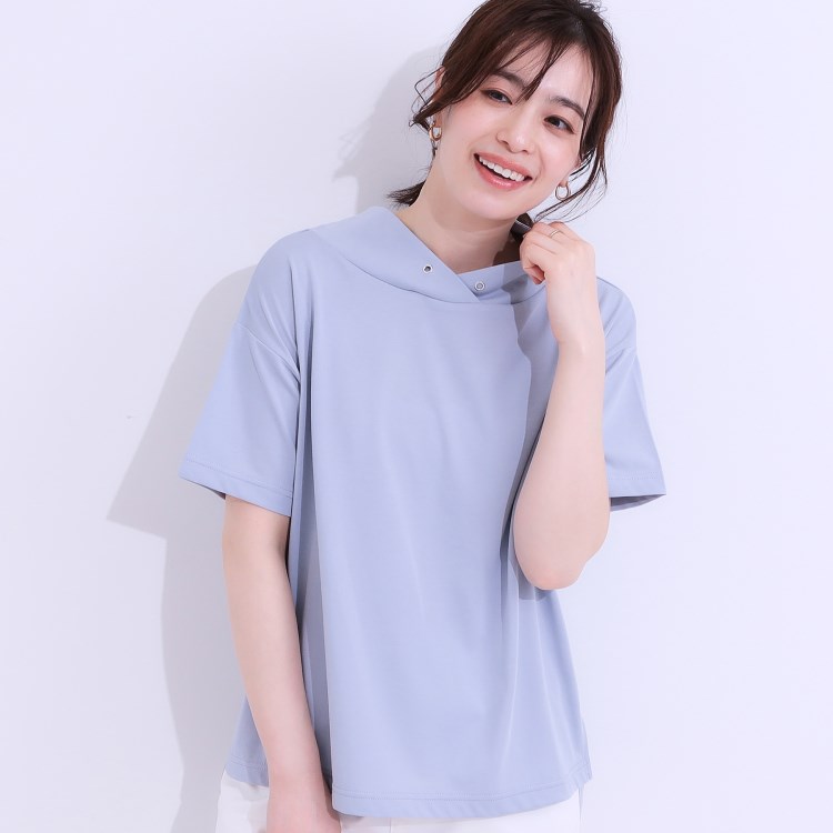 シューラルー/ドレスキップ(SHOO・LA・RUE/DRESKIP)の【S-LL/接触冷感/UV】アウトスタイルもサマになる さらさら抜け襟Tシャツ カットソー