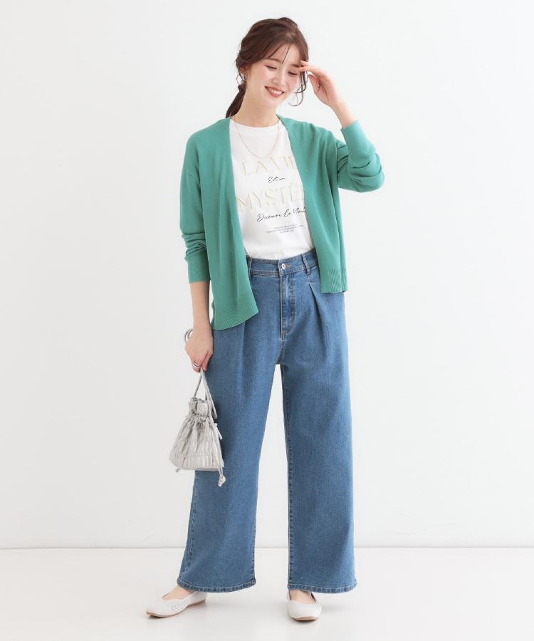 シューラルー/ドレスキップ(SHOO・LA・RUE/DRESKIP)の【S-LL/ひんやり/UV】こなれ感あるぷっくりラメ デザインロゴTシャツ24