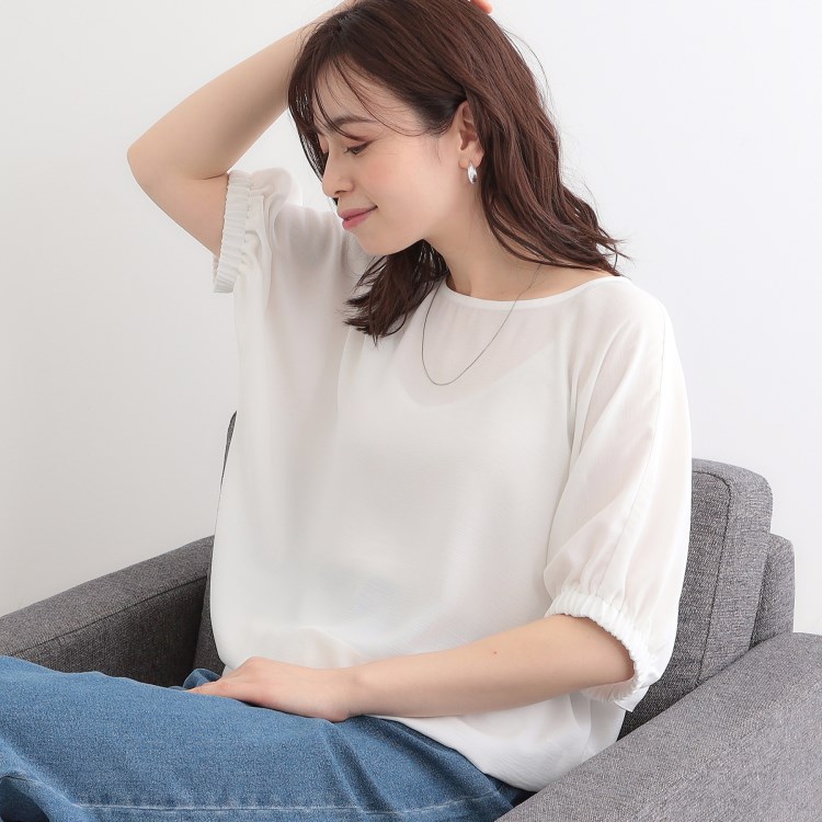 シューラルー/ドレスキップ(SHOO・LA・RUE/DRESKIP)の【高レビュー/UV/接触冷感/洗濯後しわになりにくい/5分袖】さらさら ドルマントップス シャツ・ブラウス